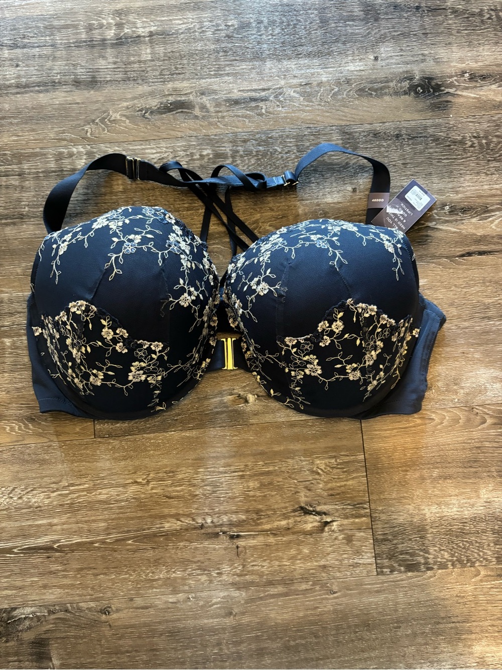 Lane BryantFloral Embroidered Navy Push-Up Bra 36DD